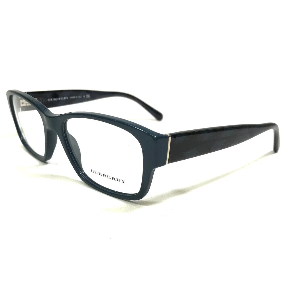 Burberry Eyeglasses Frames B2127 3355 Black Blue Square Nova Check 52-17-140